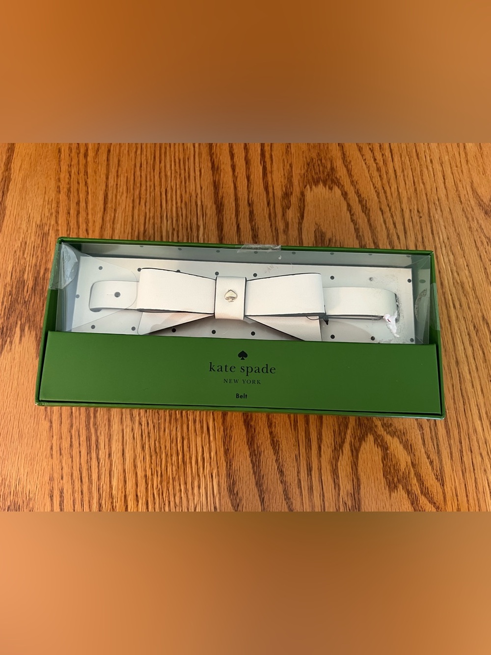 Kate Spade S/M White Bow-accent Waist Belt 3/4”